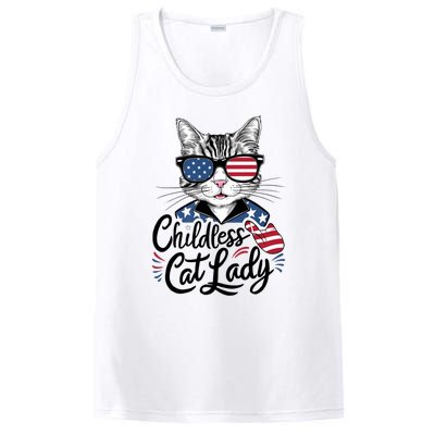 Childless Cat Lady Patriotic PosiCharge Competitor Tank