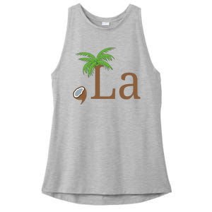 Coconut Comma La Kamala Harris 2024 President Ladies PosiCharge Tri-Blend Wicking Tank