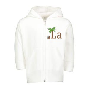 Coconut Comma La Kamala Harris 2024 President Toddler Zip Fleece Hoodie