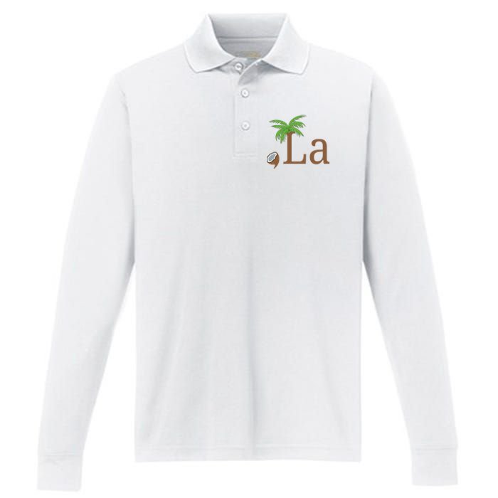 Coconut Comma La Kamala Harris 2024 President Performance Long Sleeve Polo