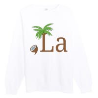 Coconut Comma La Kamala Harris 2024 President Premium Crewneck Sweatshirt