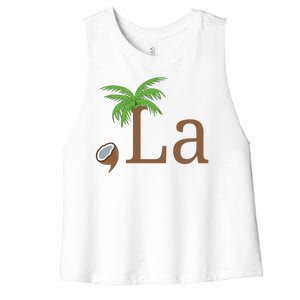 Coconut Comma La Kamala Harris 2024 President Women's Racerback Cropped Tank