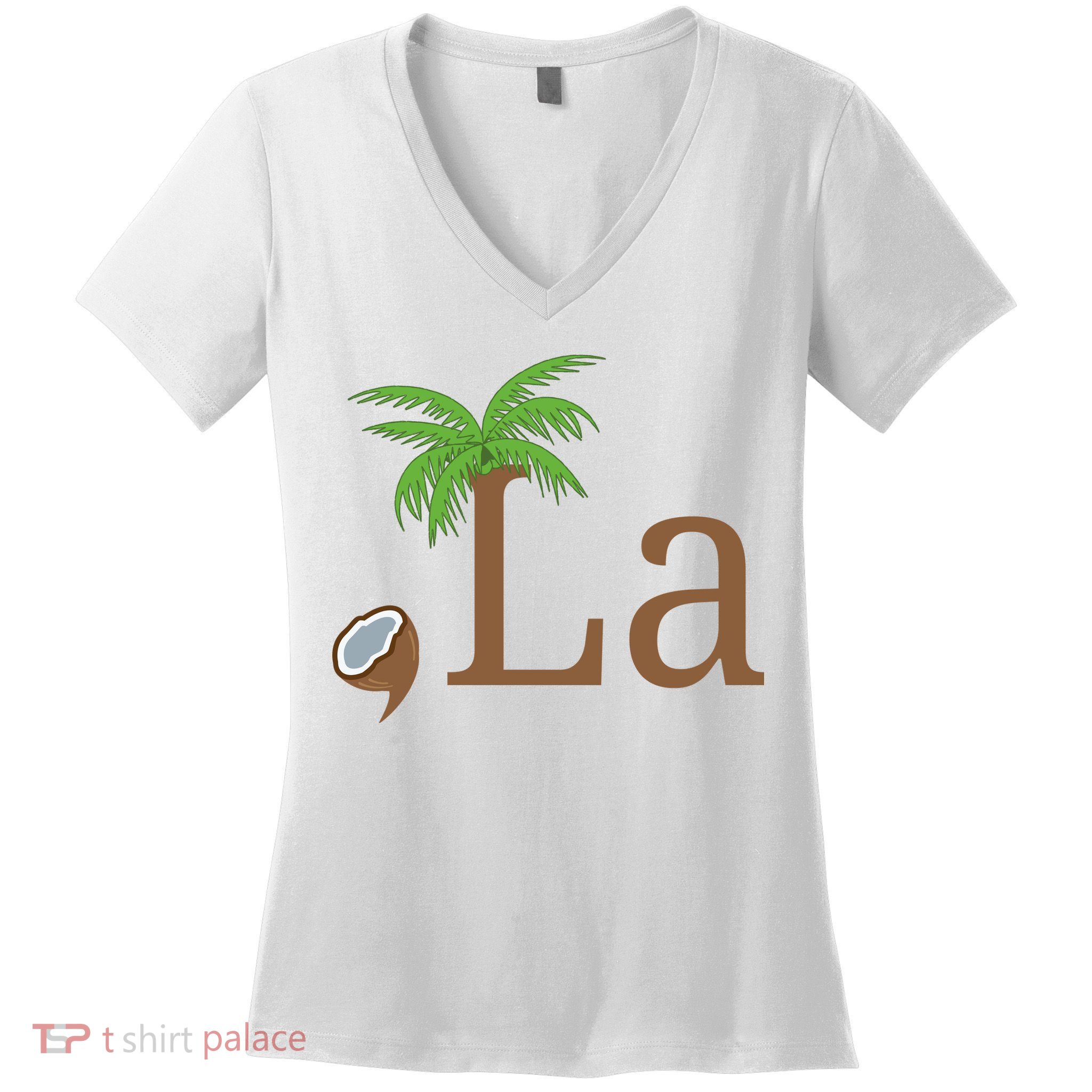 Coconut Comma La Kamala Harris 2024 President Women's V-Neck T-Shirt