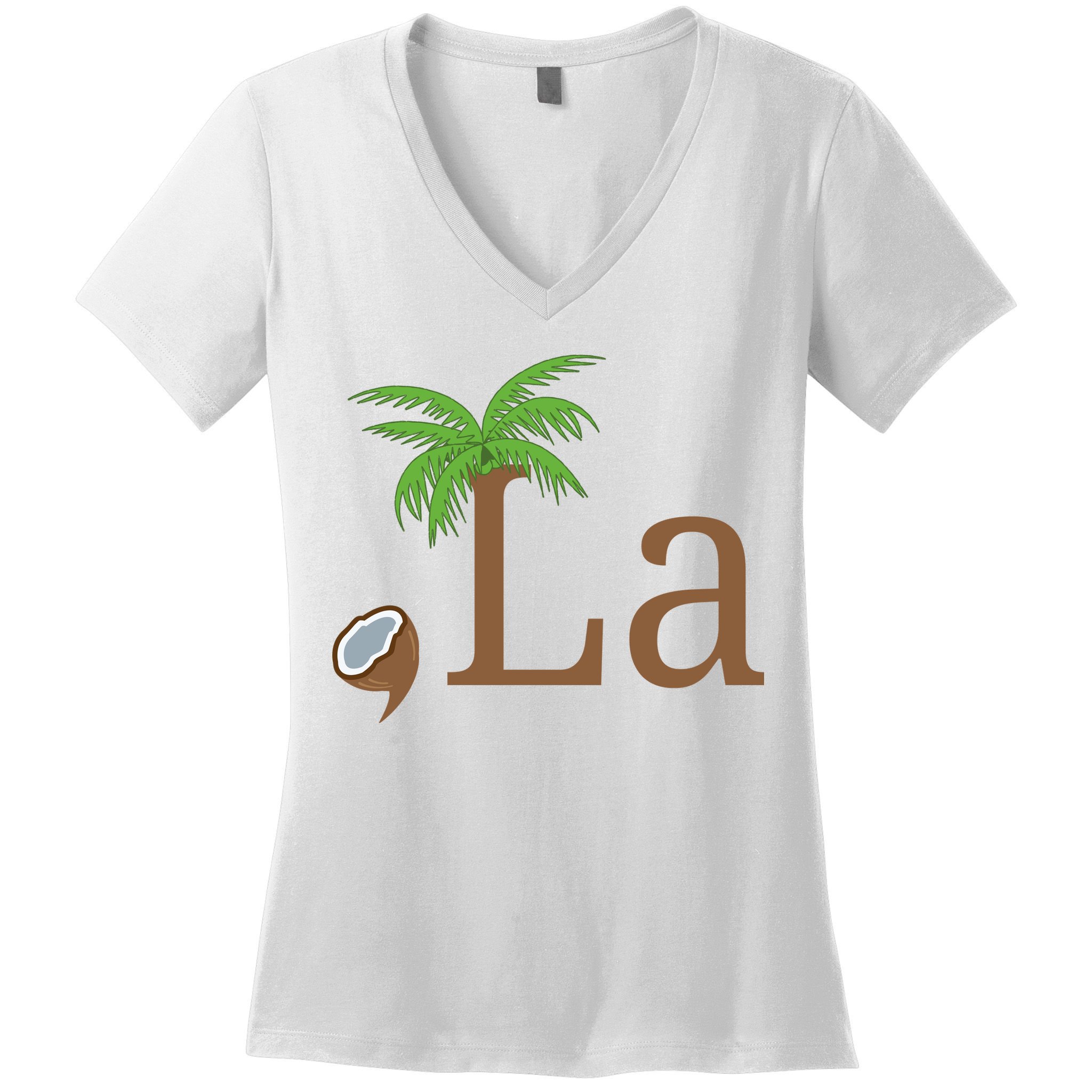Coconut Comma La Kamala Harris 2024 President Women's V-Neck T-Shirt