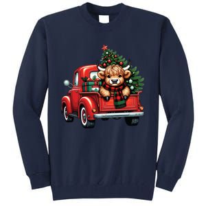 Christmas Cow Lights Red Truck Christmas Tree Tall Sweatshirt