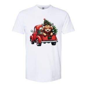 Christmas Cow Lights Red Truck Christmas Tree Softstyle CVC T-Shirt