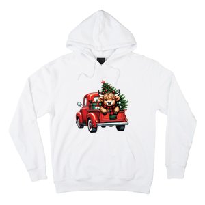 Christmas Cow Lights Red Truck Christmas Tree Hoodie