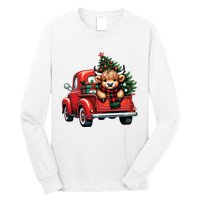 Christmas Cow Lights Red Truck Christmas Tree Long Sleeve Shirt