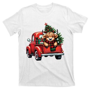 Christmas Cow Lights Red Truck Christmas Tree T-Shirt