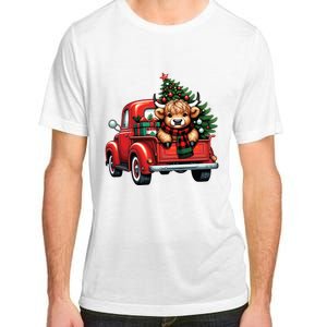 Christmas Cow Lights Red Truck Christmas Tree Adult ChromaSoft Performance T-Shirt