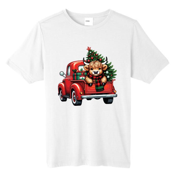 Christmas Cow Lights Red Truck Christmas Tree Tall Fusion ChromaSoft Performance T-Shirt