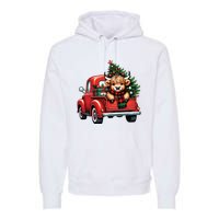 Christmas Cow Lights Red Truck Christmas Tree Premium Hoodie