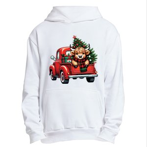 Christmas Cow Lights Red Truck Christmas Tree Urban Pullover Hoodie