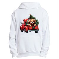 Christmas Cow Lights Red Truck Christmas Tree Urban Pullover Hoodie