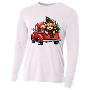 Christmas Cow Lights Red Truck Christmas Tree Cooling Performance Long Sleeve Crew