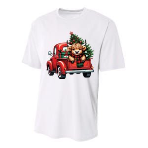 Christmas Cow Lights Red Truck Christmas Tree Performance Sprint T-Shirt