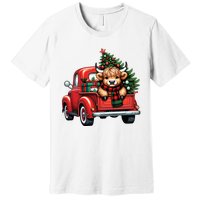 Christmas Cow Lights Red Truck Christmas Tree Premium T-Shirt