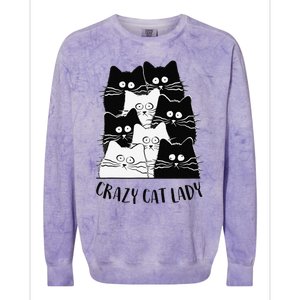 Crazy Cat Lady Funny Women Kitty Kitten Lover Cat Colorblast Crewneck Sweatshirt