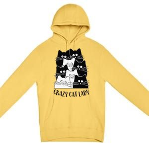 Crazy Cat Lady Funny Women Kitty Kitten Lover Cat Premium Pullover Hoodie