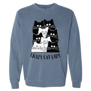 Crazy Cat Lady Funny Women Kitty Kitten Lover Cat Garment-Dyed Sweatshirt