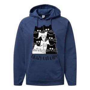 Crazy Cat Lady Funny Women Kitty Kitten Lover Cat Performance Fleece Hoodie