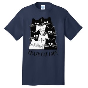 Crazy Cat Lady Funny Women Kitty Kitten Lover Cat Tall T-Shirt