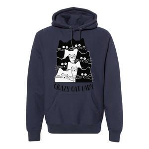 Crazy Cat Lady Funny Women Kitty Kitten Lover Cat Premium Hoodie