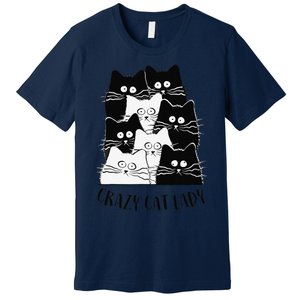 Crazy Cat Lady Funny Women Kitty Kitten Lover Cat Premium T-Shirt