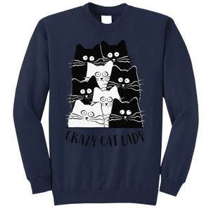 Crazy Cat Lady Funny Women Kitty Kitten Lover Cat Tall Sweatshirt