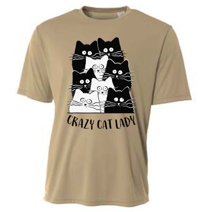 Crazy Cat Lady Funny Women Kitty Kitten Lover Cat Cooling Performance Crew T-Shirt