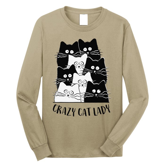 Crazy Cat Lady Funny Women Kitty Kitten Lover Cat Long Sleeve Shirt