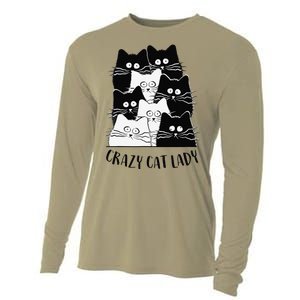 Crazy Cat Lady Funny Women Kitty Kitten Lover Cat Cooling Performance Long Sleeve Crew