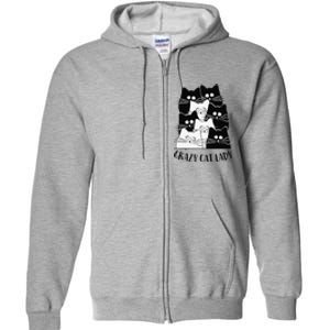 Crazy Cat Lady Funny Women Kitty Kitten Lover Cat Full Zip Hoodie