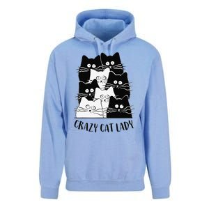 Crazy Cat Lady Funny Women Kitty Kitten Lover Cat Unisex Surf Hoodie