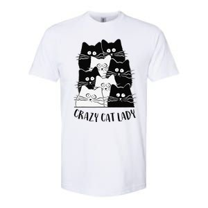 Crazy Cat Lady Funny Women Kitty Kitten Lover Cat Softstyle CVC T-Shirt