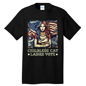 Childless Cat Ladies Vote Kamala Harris 2024 Tall T-Shirt