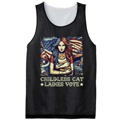 Childless Cat Ladies Vote Kamala Harris 2024 Mesh Reversible Basketball Jersey Tank