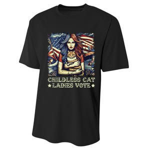 Childless Cat Ladies Vote Kamala Harris 2024 Performance Sprint T-Shirt