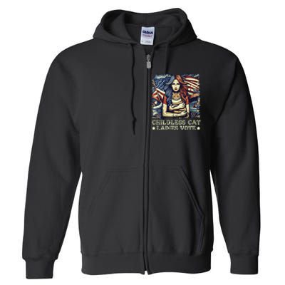 Childless Cat Ladies Vote Kamala Harris 2024 Full Zip Hoodie