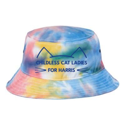 Childless Cat Ladies Vote Kamala Harris President 2024 Tie Dye Newport Bucket Hat