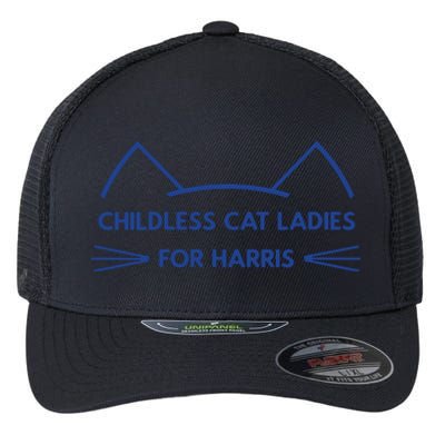 Childless Cat Ladies Vote Kamala Harris President 2024 Flexfit Unipanel Trucker Cap