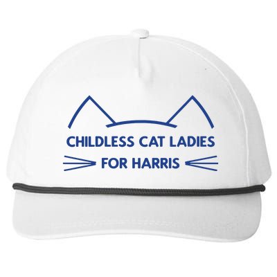 Childless Cat Ladies Vote Kamala Harris President 2024 Snapback Five-Panel Rope Hat