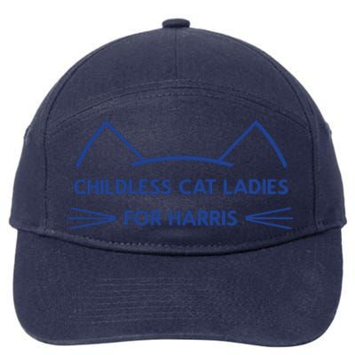 Childless Cat Ladies Vote Kamala Harris President 2024 7-Panel Snapback Hat