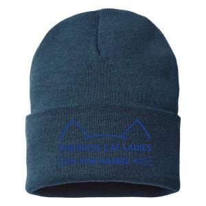 Childless Cat Ladies Vote Kamala Harris President 2024 Sustainable Knit Beanie