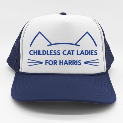 Childless Cat Ladies Vote Kamala Harris President 2024 Trucker Hat