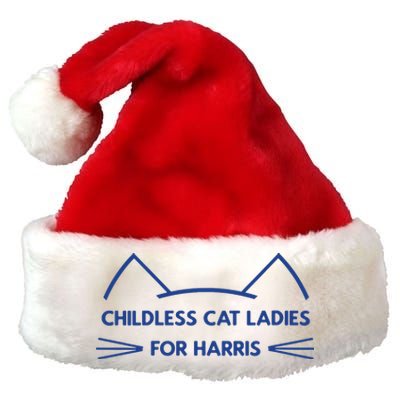 Childless Cat Ladies Vote Kamala Harris President 2024 Premium Christmas Santa Hat