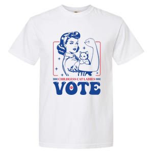 Childless Cat Ladies Vote Retro Election 2024 Usa Garment-Dyed Heavyweight T-Shirt