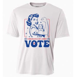 Childless Cat Ladies Vote Retro Election 2024 Usa Cooling Performance Crew T-Shirt