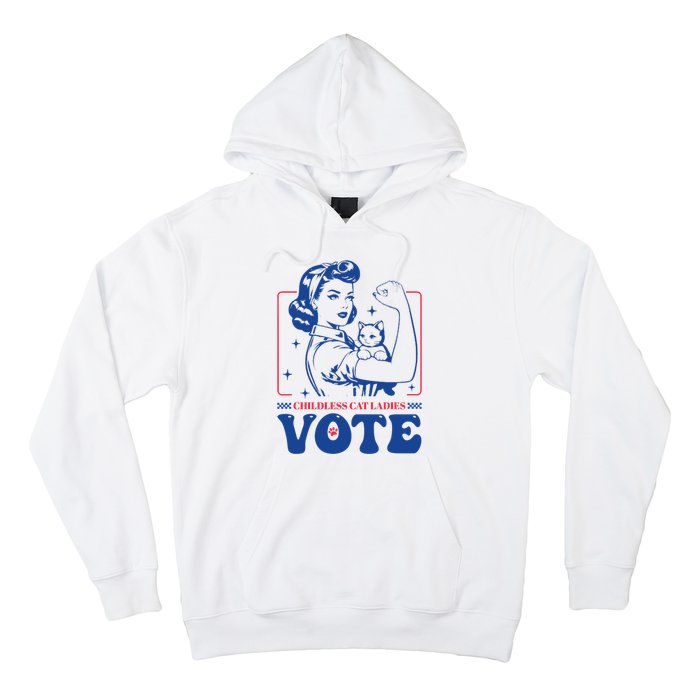 Childless Cat Ladies Vote Retro Election 2024 Usa Hoodie