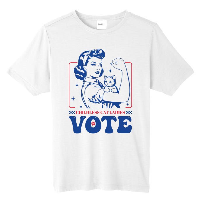 Childless Cat Ladies Vote Retro Election 2024 Usa Tall Fusion ChromaSoft Performance T-Shirt